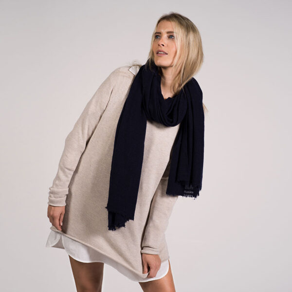Cashmere Schal Modell Pure Nachtblau